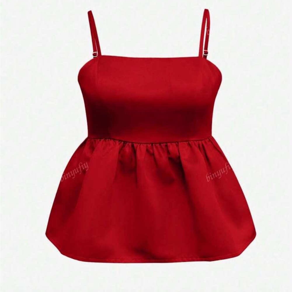 Red Peplum Top